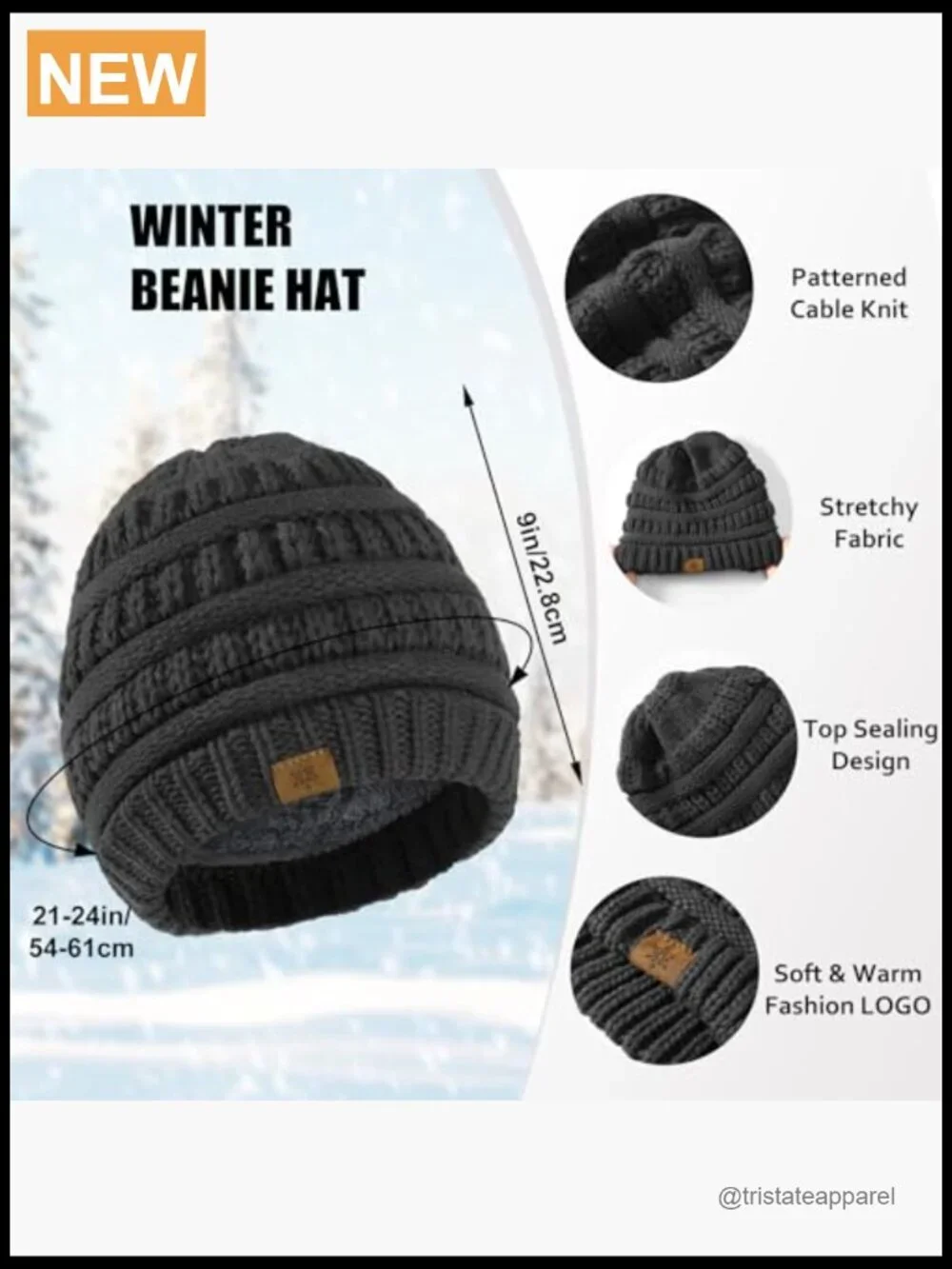 Winter Hat Scarf Gloves Set, Fleece Lined Beanie Touchscreen Gloves Thick Scarf